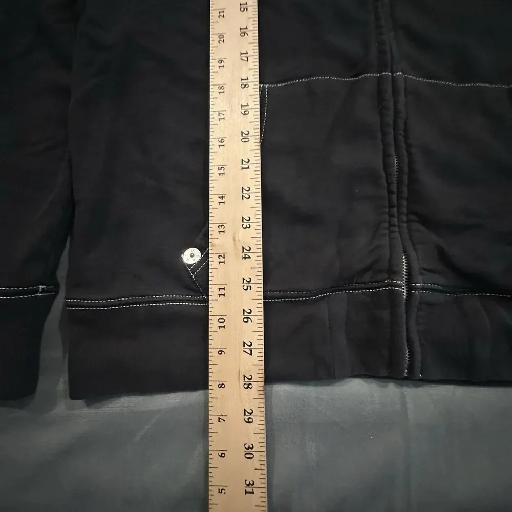 True Religion Hoodie World Tour Mens 2XL Full Zip Contrast Stitch Y2K Graphic